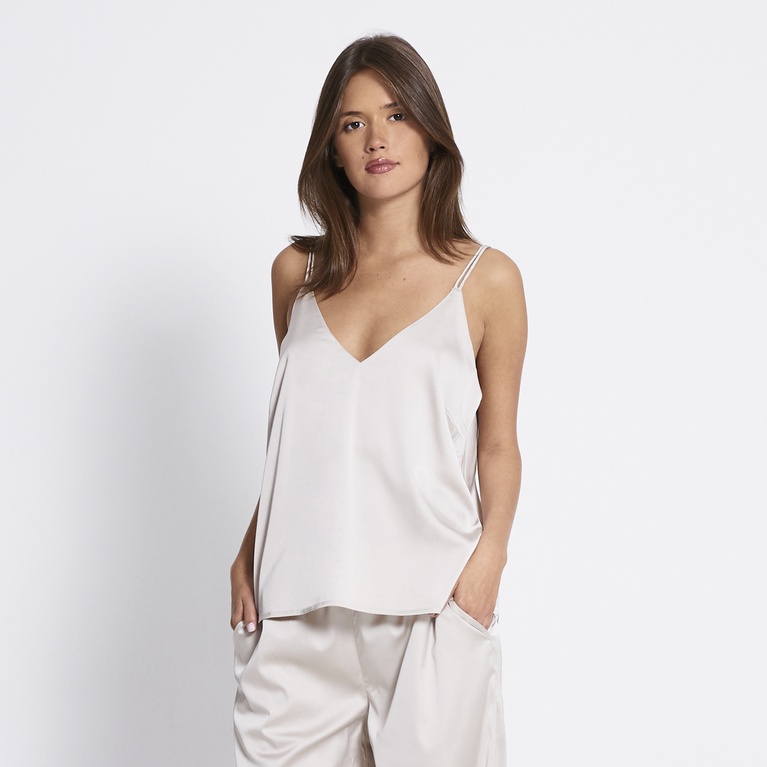 Satin strap top "Aurora" Soft Beige